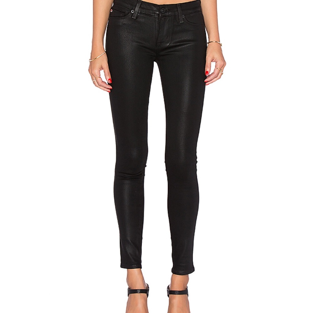 Hudson Nico Super Skinny in Noir Coated, Size 27